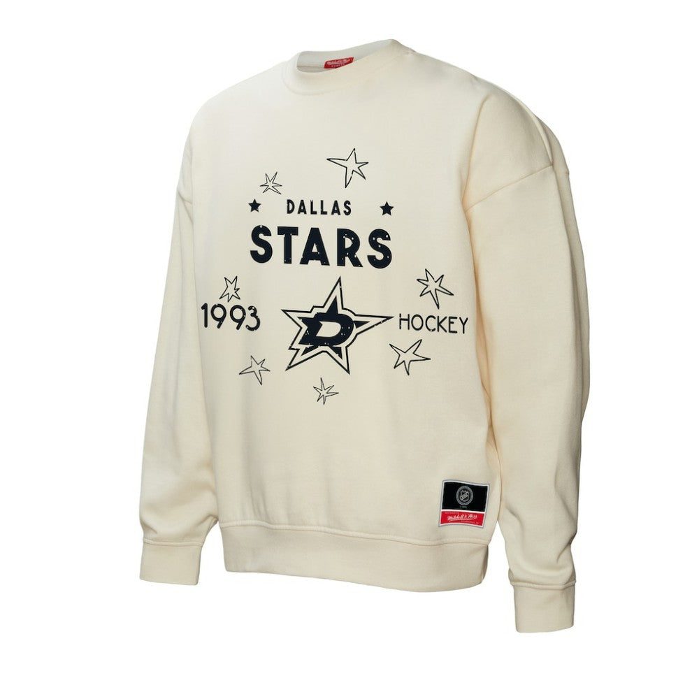 Dallas Stars Mitchell & Ness Women's Logo 3.0 Pullover Sweatshirt Cream