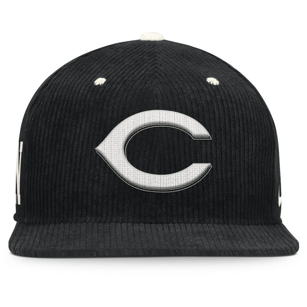 Cincinnati Reds Pro Corduroy Structured Snapback Hat Black | Nike