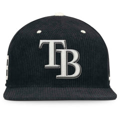 Tampa Bay Rays Pro Corduroy Structured Snapback Hat Black | Nike