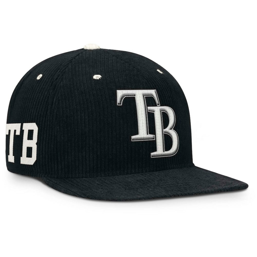 Tampa Bay Rays Pro Corduroy Structured Snapback Hat Black | Nike