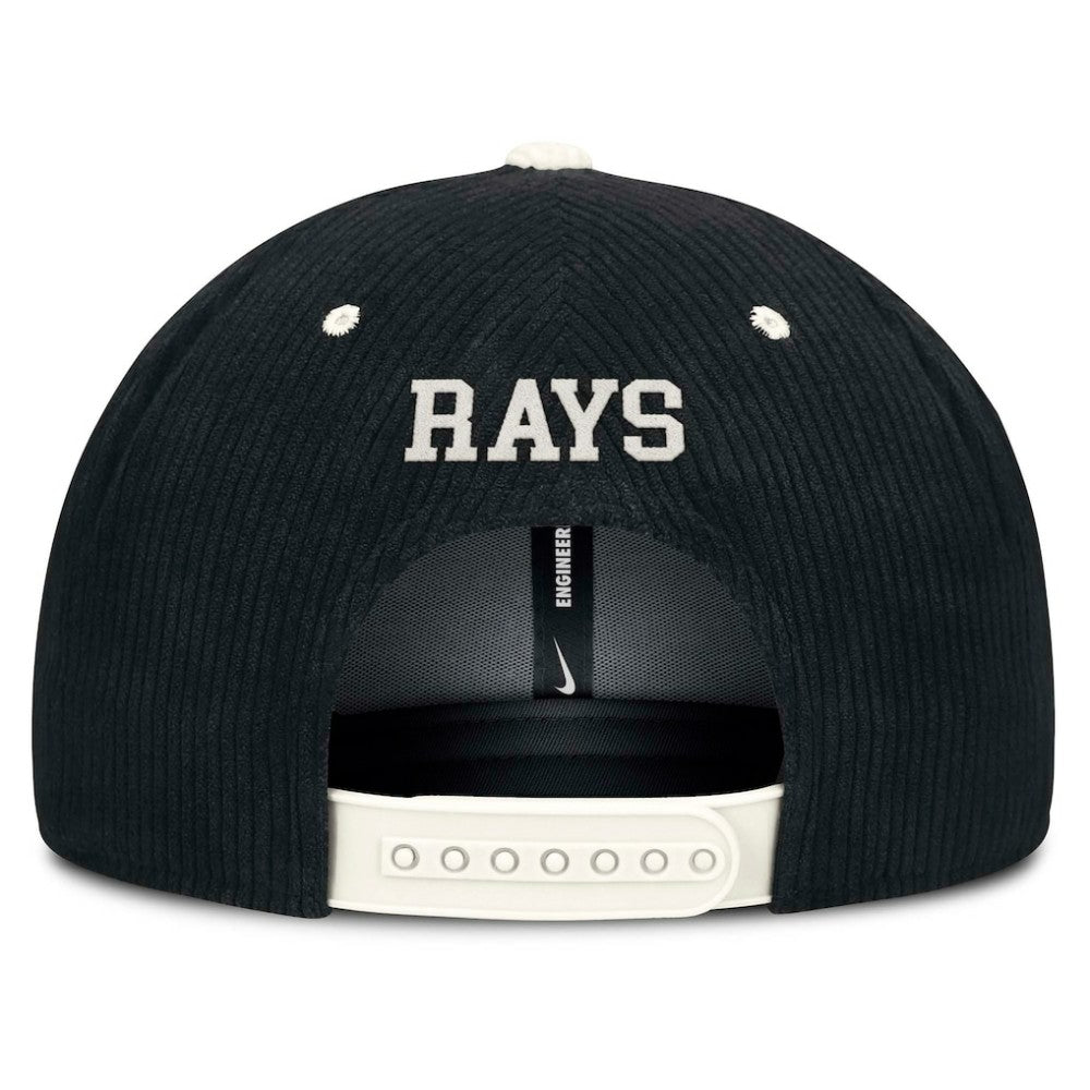 Tampa Bay Rays Pro Corduroy Structured Snapback Hat Black | Nike
