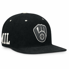 Milwaukee Brewers Pro Corduroy Structured Snapback Hat Black | Nike