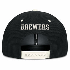 Milwaukee Brewers Pro Corduroy Structured Snapback Hat Black | Nike