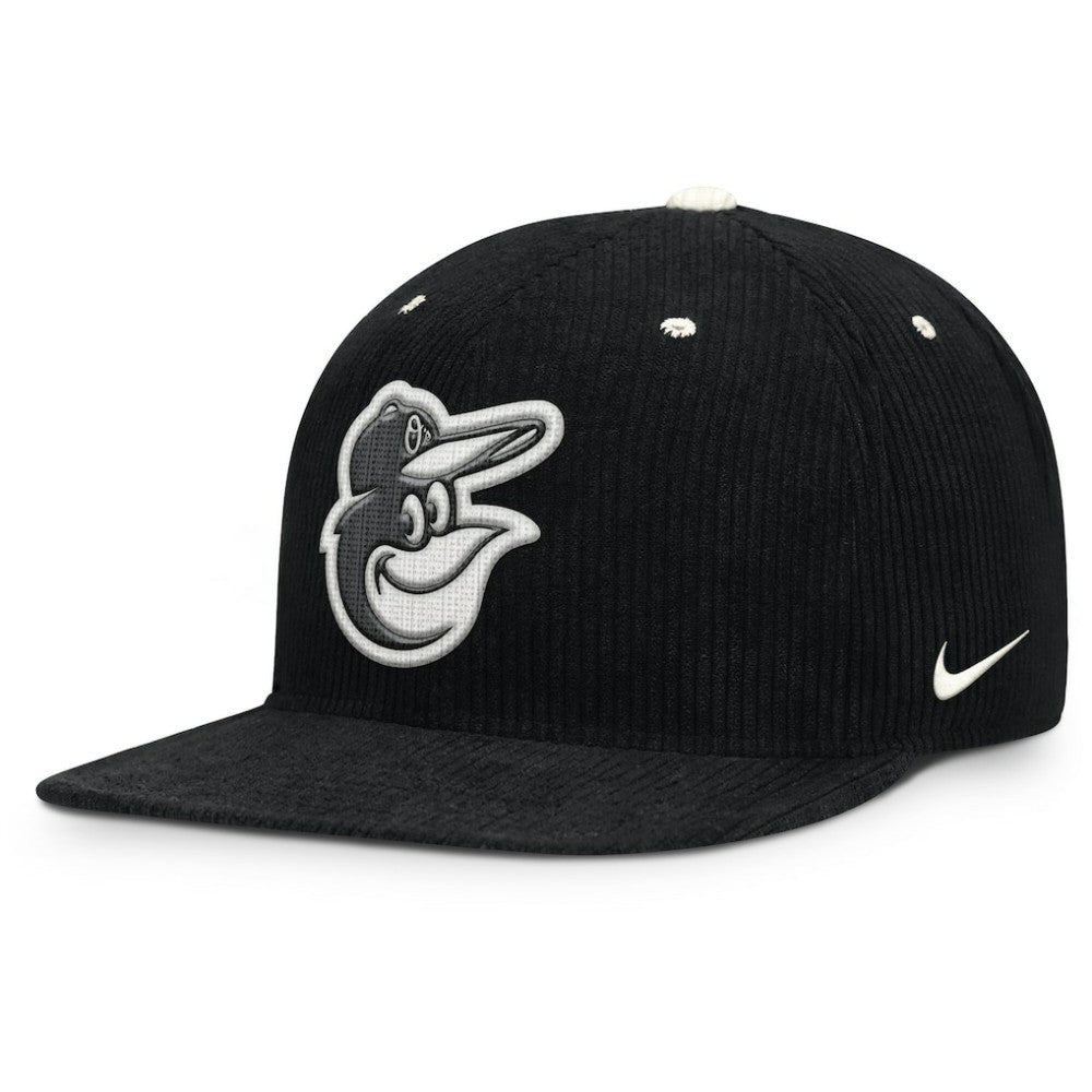 Baltimore Orioles Pro Corduroy Structured Snapback Hat Black | Nike