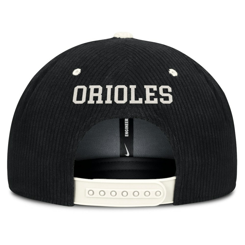 Baltimore Orioles Pro Corduroy Structured Snapback Hat Black | Nike