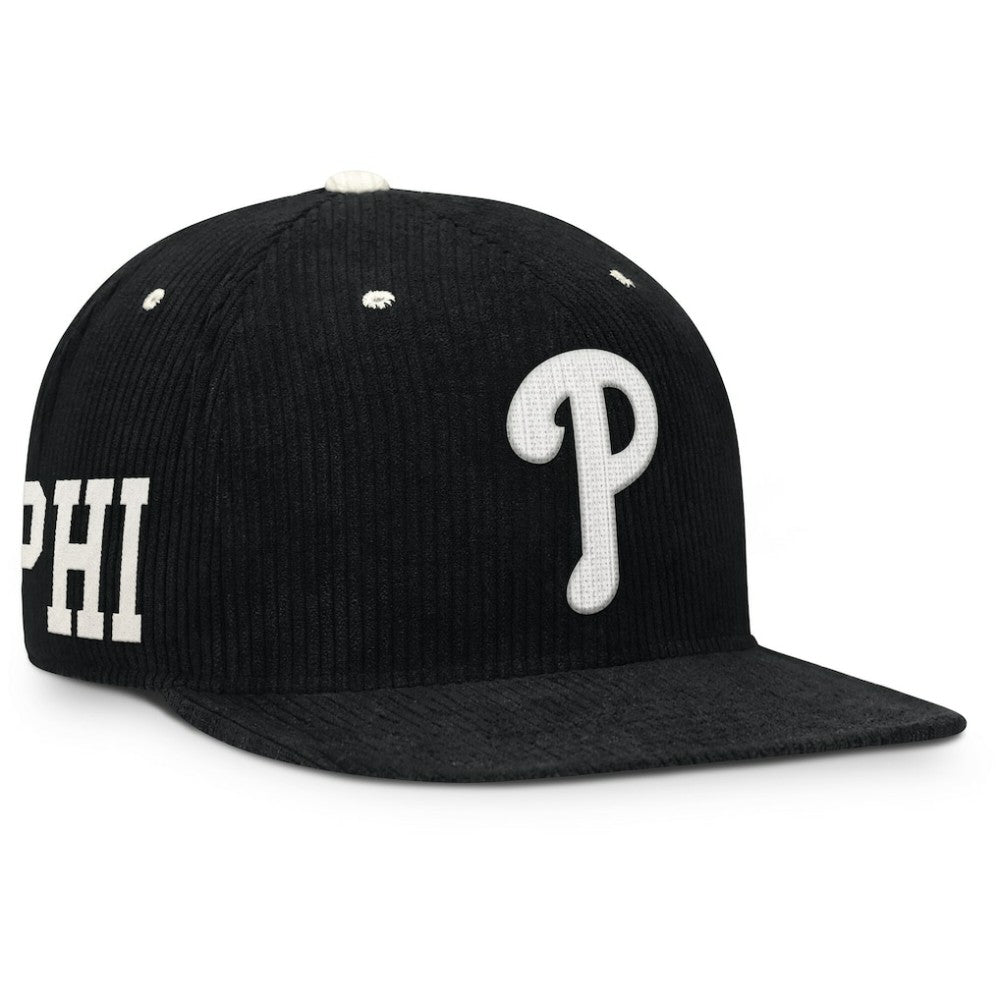 Philadelphia Phillies Pro Corduroy Structured Snapback Hat Black | Nike
