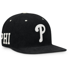 Philadelphia Phillies Pro Corduroy Structured Snapback Hat Black | Nike