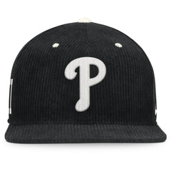 Philadelphia Phillies Pro Corduroy Structured Snapback Hat Black | Nike