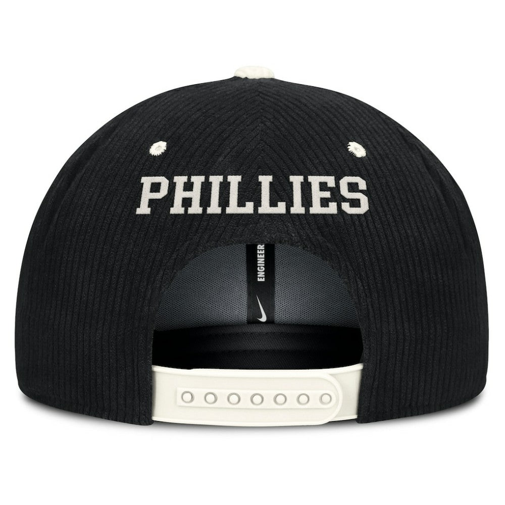Philadelphia Phillies Pro Corduroy Structured Snapback Hat Black | Nike