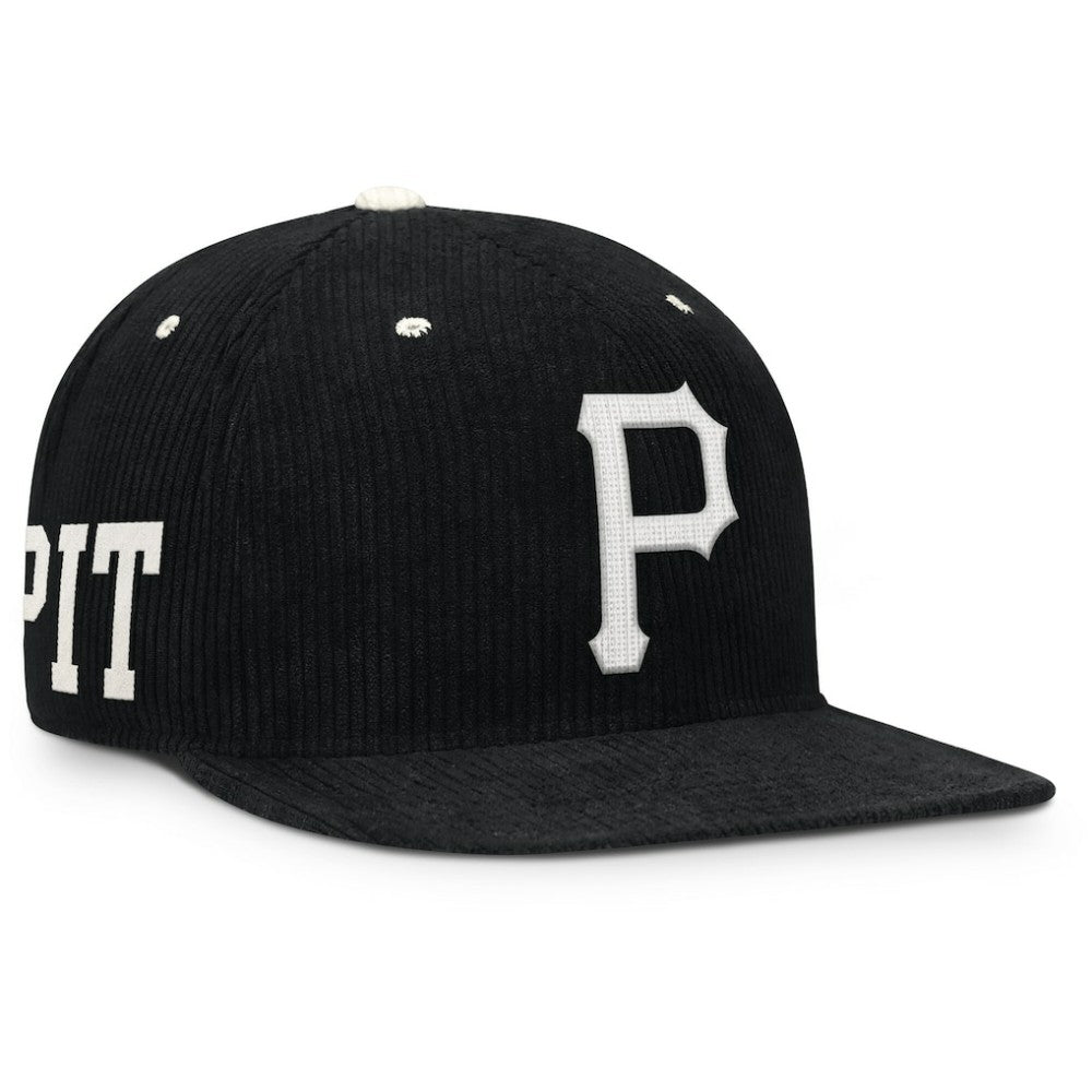 Pittsburgh Pirates Pro Corduroy Structured Snapback Hat Black | Nike
