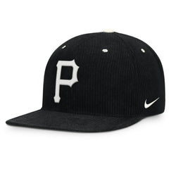 Pittsburgh Pirates Pro Corduroy Structured Snapback Hat Black | Nike