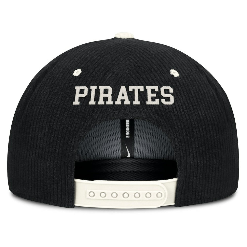 Pittsburgh Pirates Pro Corduroy Structured Snapback Hat Black | Nike