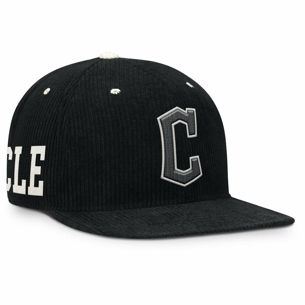 Cleveland Guardians Pro Corduroy Structured Snapback Hat Black | Nike