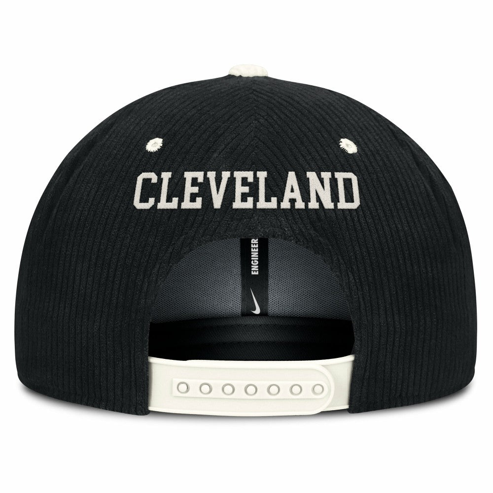 Cleveland Guardians Pro Corduroy Structured Snapback Hat Black | Nike