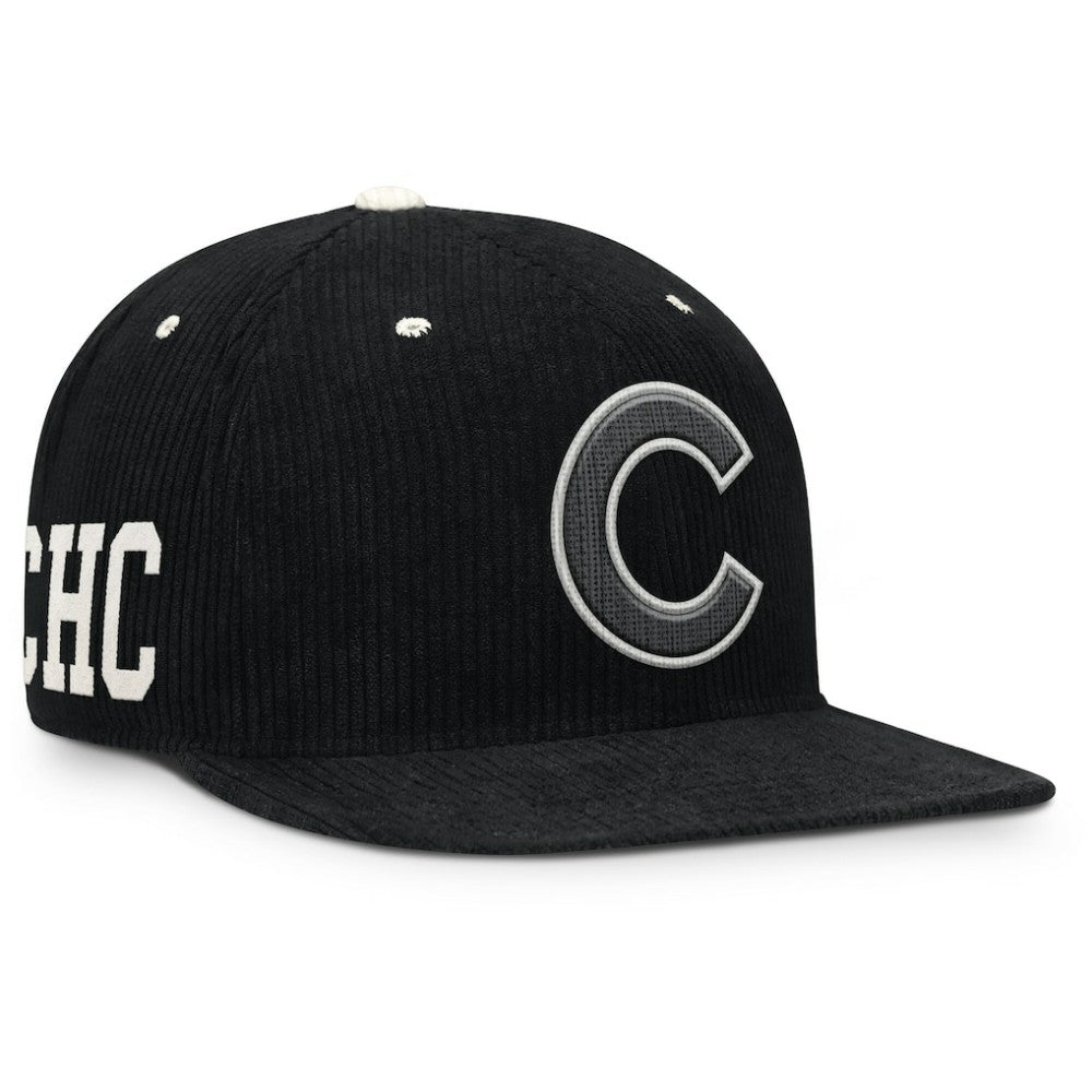 Chicago Cubs Pro Corduroy Structured Snapback Hat Black | Nike