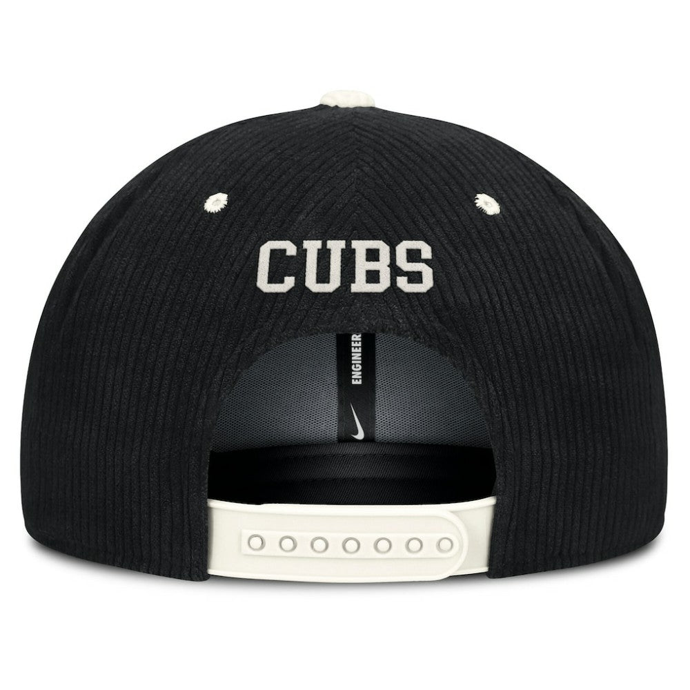 Chicago Cubs Pro Corduroy Structured Snapback Hat Black | Nike