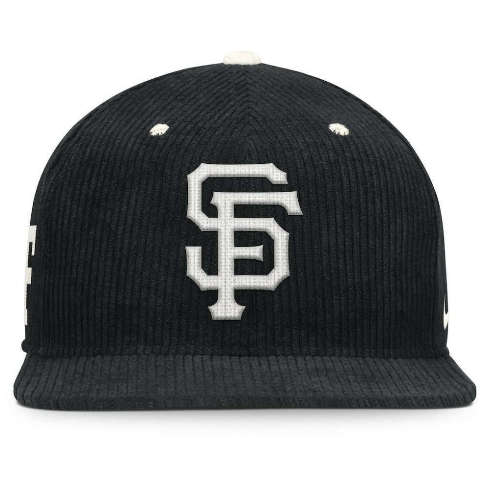 San Francisco Giants Pro Corduroy Structured Snapback Hat Black | Nike