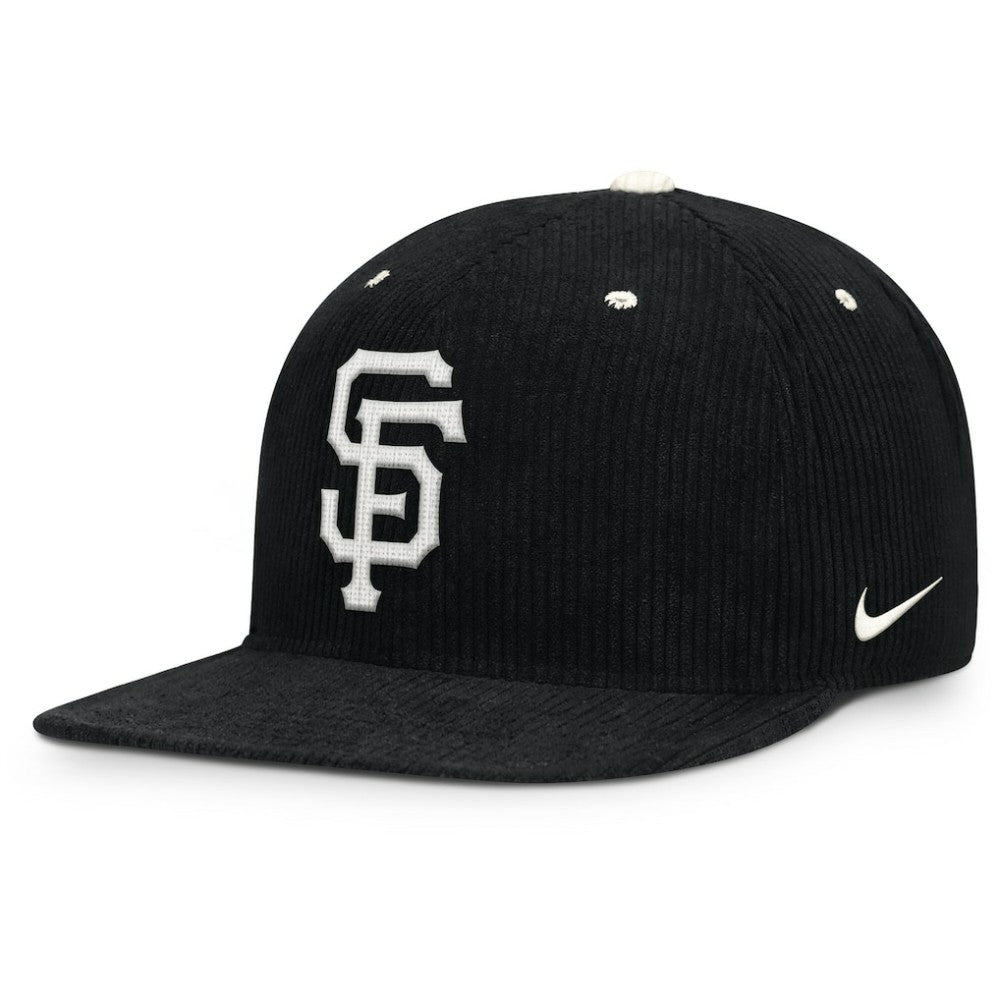 San Francisco Giants Pro Corduroy Structured Snapback Hat Black | Nike