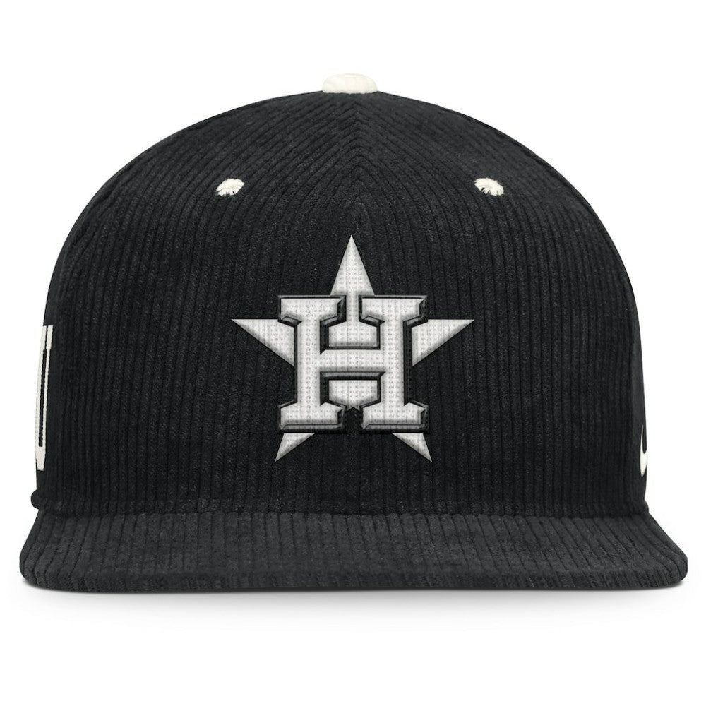 Houston Astros Pro Corduroy Structured Snapback Hat Black | Nike