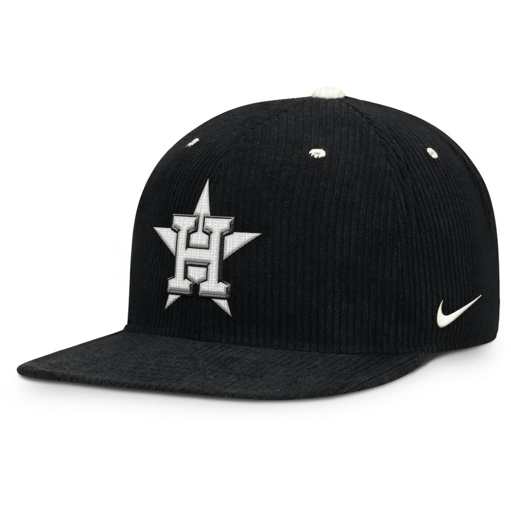 Houston Astros Pro Corduroy Structured Snapback Hat Black | Nike