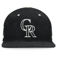 Colorado Rockies Pro Corduroy Structured Snapback Hat Black | Nike