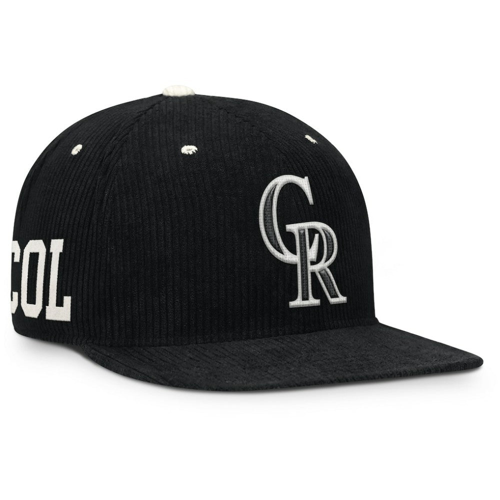 Colorado Rockies Pro Corduroy Structured Snapback Hat Black | Nike