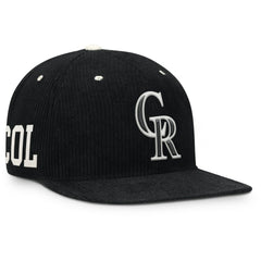 Colorado Rockies Pro Corduroy Structured Snapback Hat Black | Nike