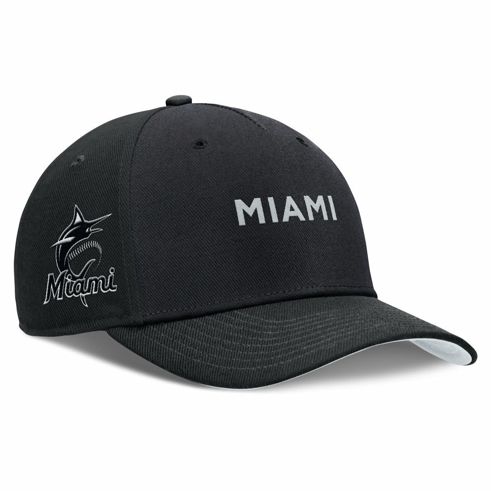 Miami Marlins Rise Performance Adjustable Hat Black | Nike