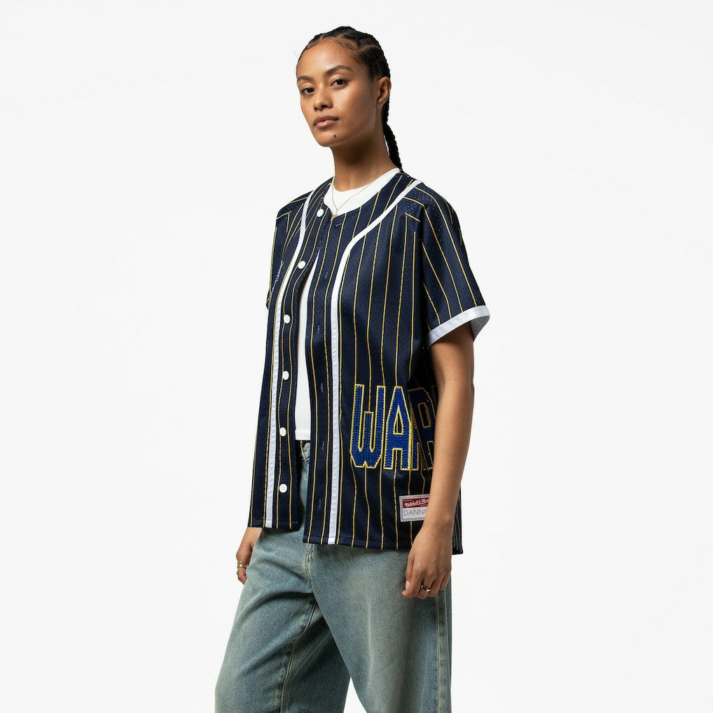 Golden State Warriors x DANNIJO Women's Fashion Baseball Jersey sale - Blue