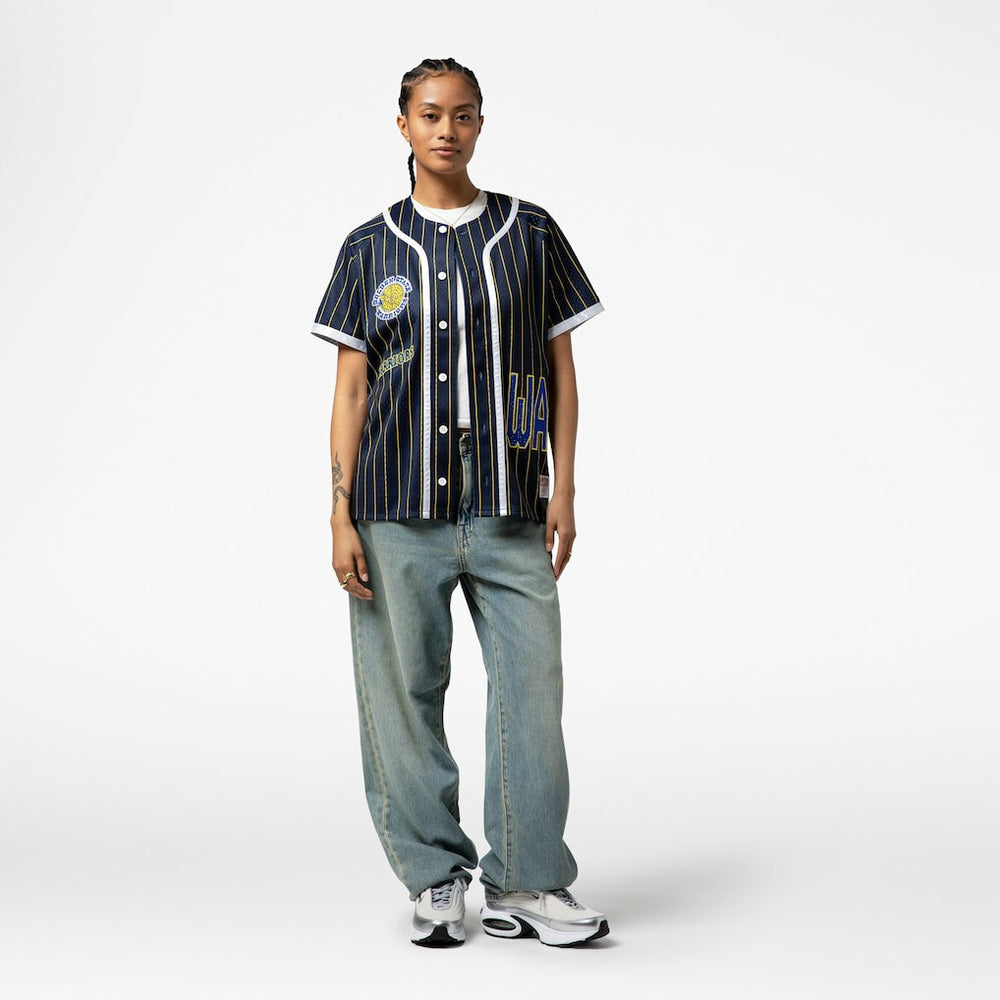 Golden State Warriors x DANNIJO Women's Fashion Baseball Jersey sale - Blue