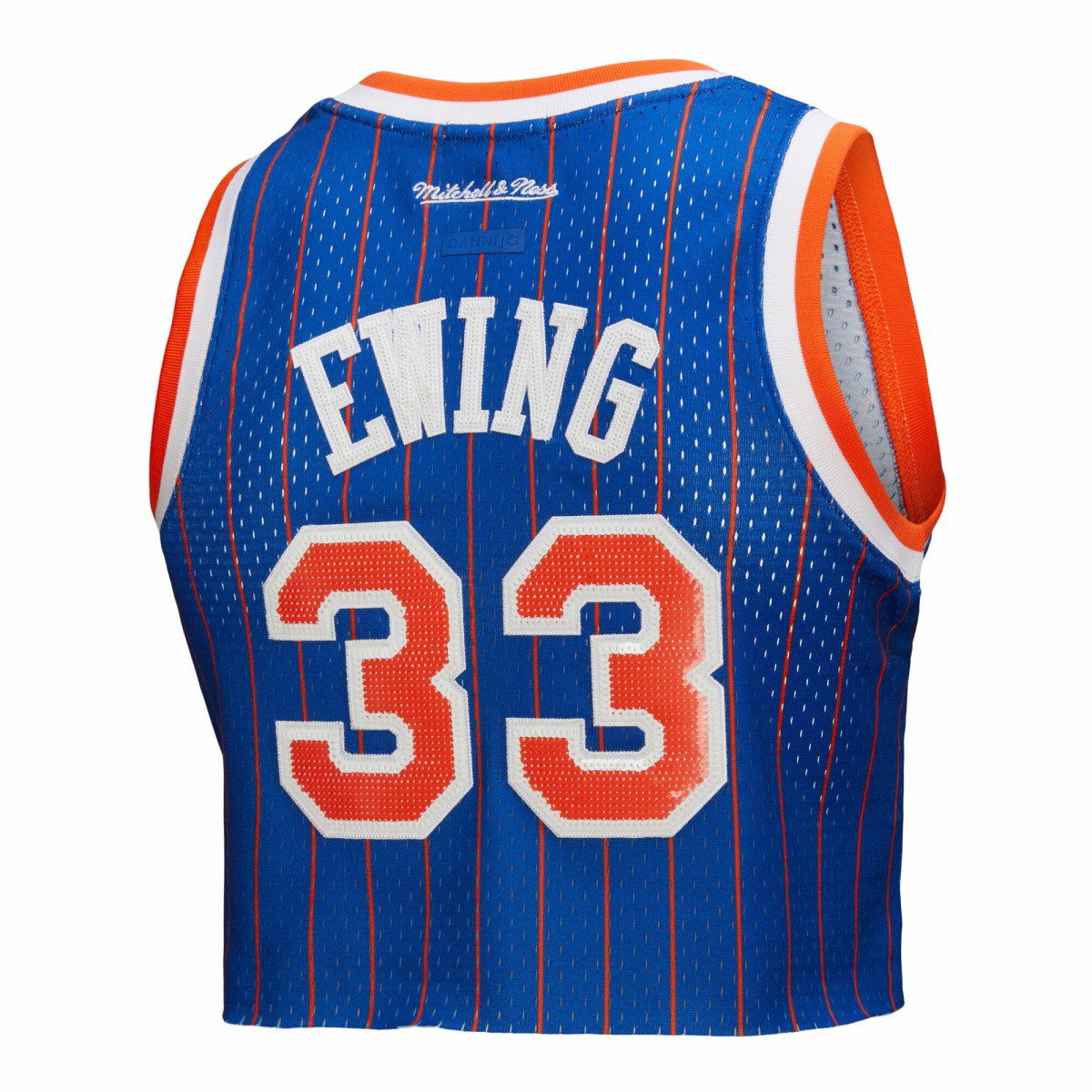 Patrick Ewing New York Knicks x DANNIJO Women's Fashion Cropped Basketball Jersey - Royal