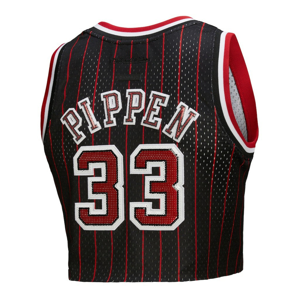 Scottie Pippen Chicago Bulls x DANNIJO Women's Fashion Cropped Basketball Jersey sale - Black