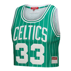 Larry Bird Boston Celtics x DANNIJO Women's Fashion Cropped Basketball Jersey - Kelly Green