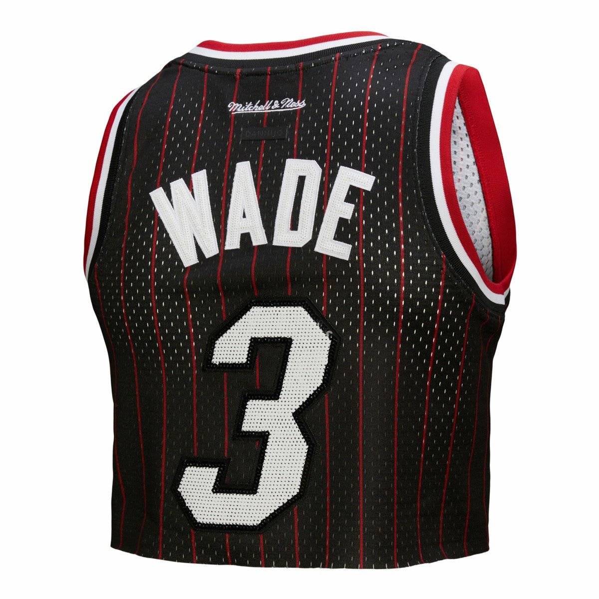 Dwyane Wade Miami Heat x DANNIJO Women's Fashion Cropped Basketball Jersey - Black