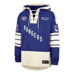 New York Rangers '47 Blue Line Heritage Lacer Pullover Hoodie Blue