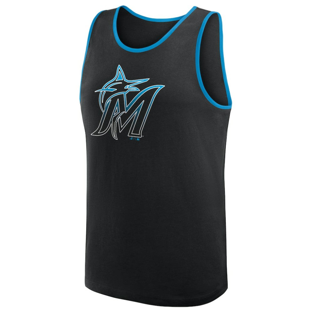 Miami Marlins Logo Athletic Unmatched Success Tank Top Black
