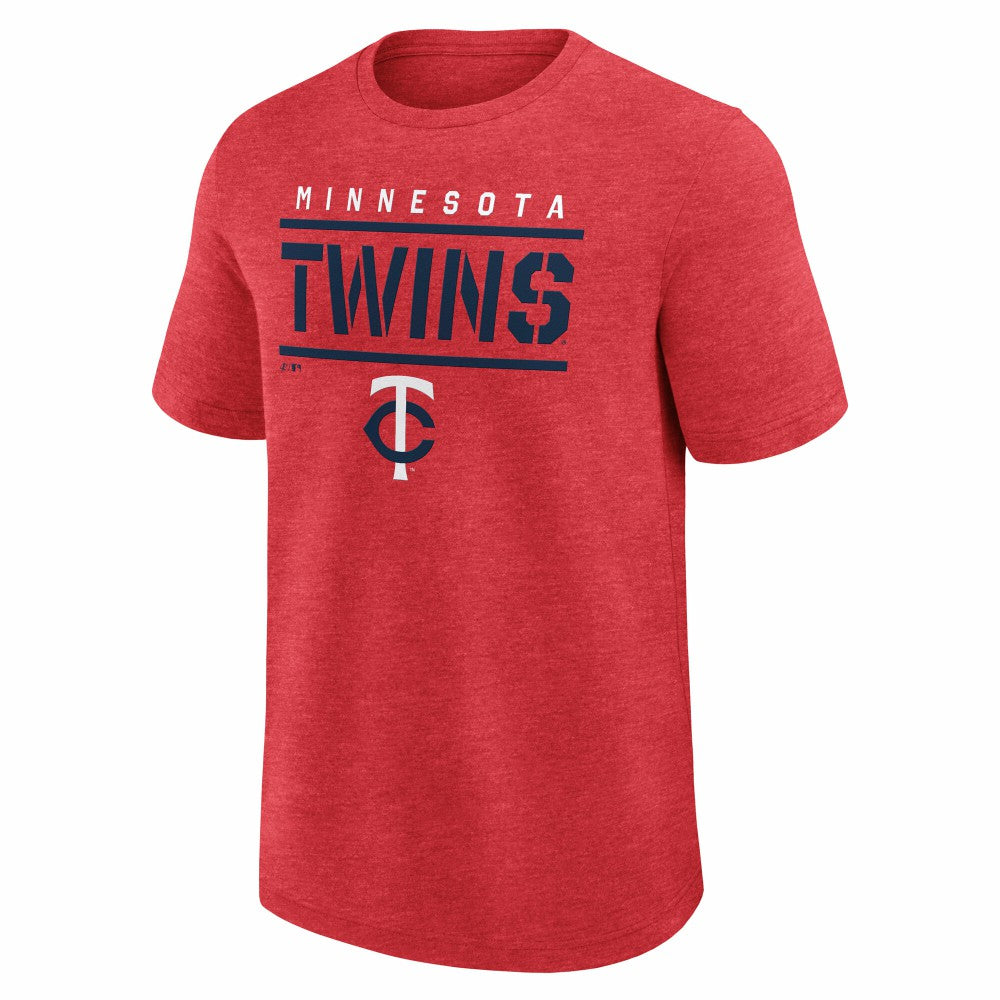 Minnesota Twins Logo Athletic Top Notch T-Shirt Heather Red