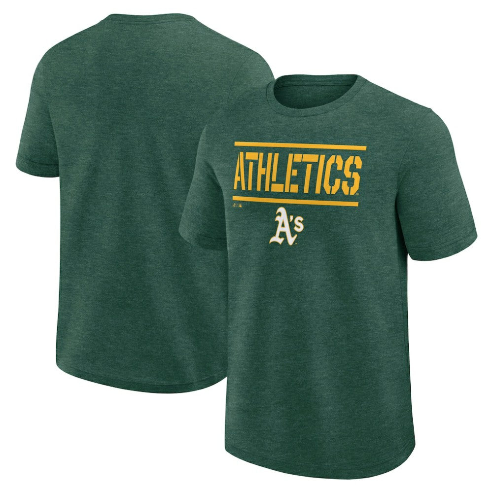 Athletics Logo Athletic Top Notch T-Shirt Heather Green