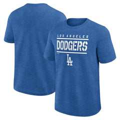 Los Angeles Dodgers Logo Athletic Top Notch T-Shirt Heather Royal