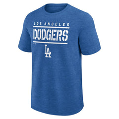 Los Angeles Dodgers Logo Athletic Top Notch T-Shirt Heather Royal