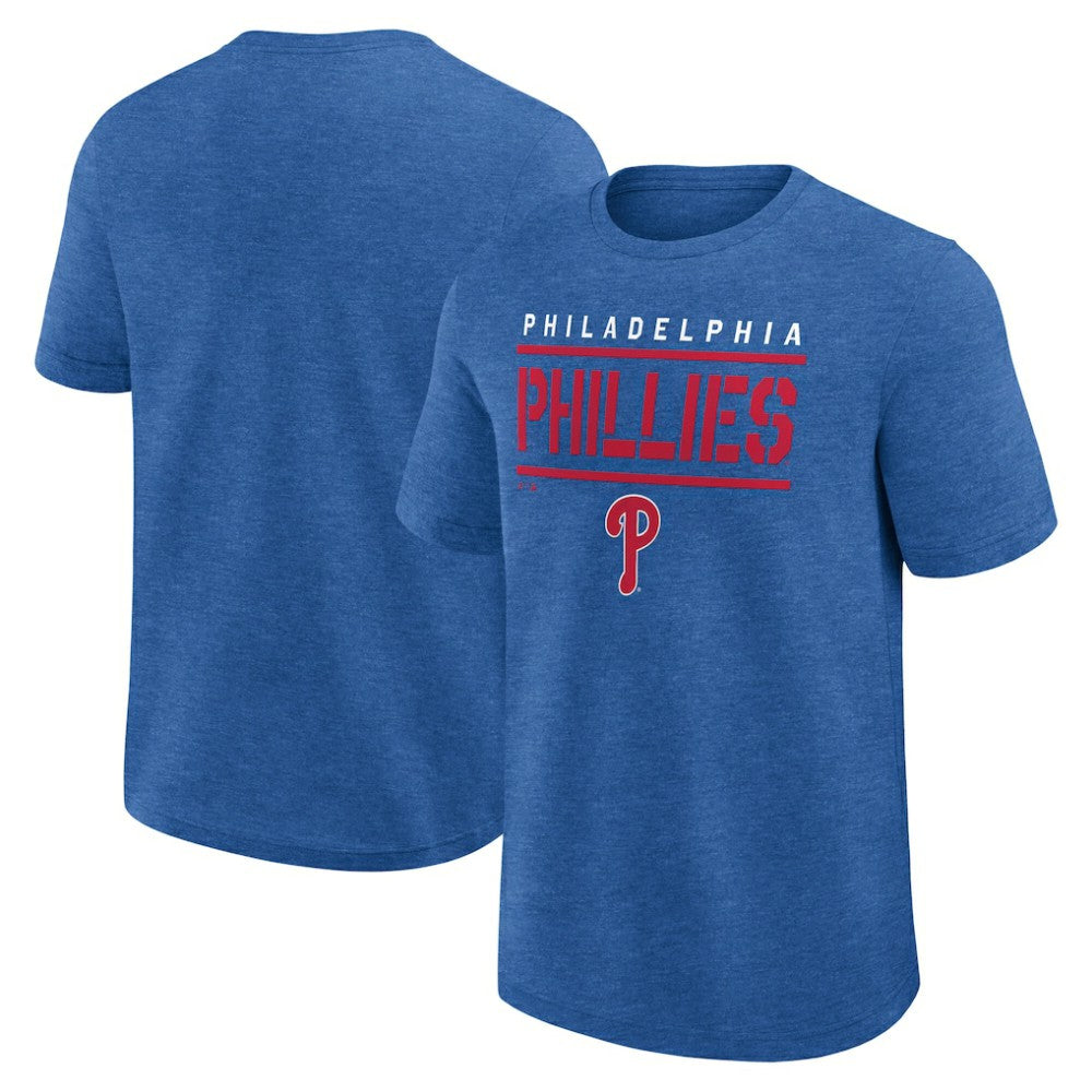 Philadelphia Phillies Logo Athletic Top Notch T-Shirt Heather Royal