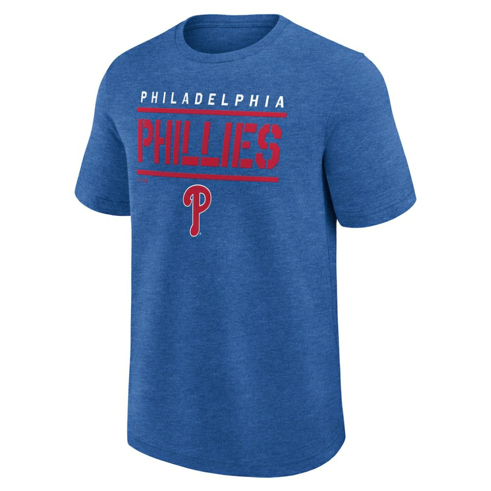 Philadelphia Phillies Logo Athletic Top Notch T-Shirt Heather Royal