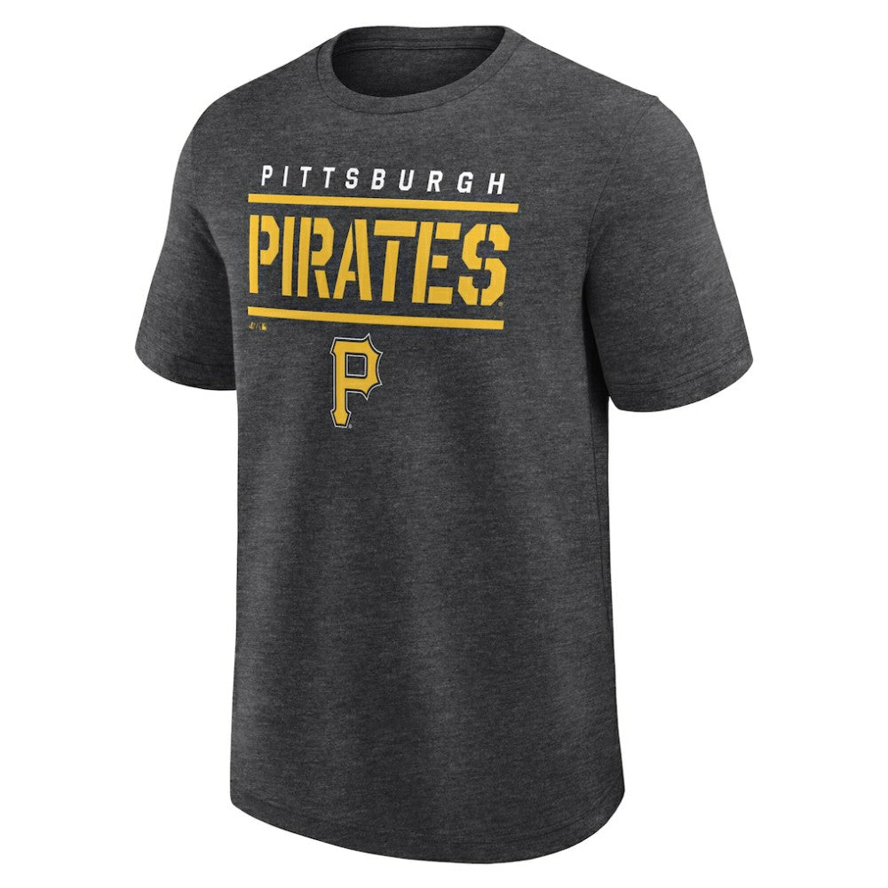 Pittsburgh Pirates Logo Athletic Top Notch T-Shirt Heather Charcoal