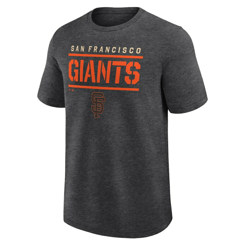 San Francisco Giants Logo Athletic Top Notch T-Shirt Heather Charcoal