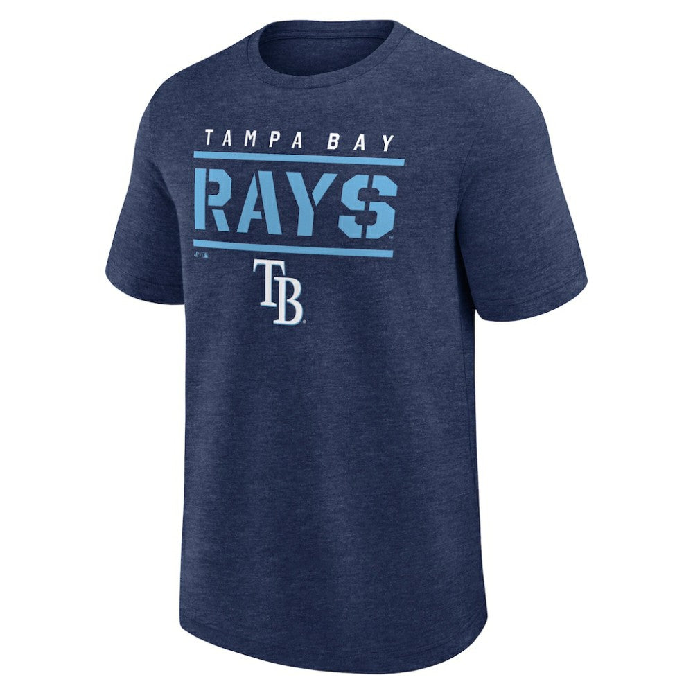 Tampa Bay Rays Logo Athletic Top Notch T-Shirt Heather Navy