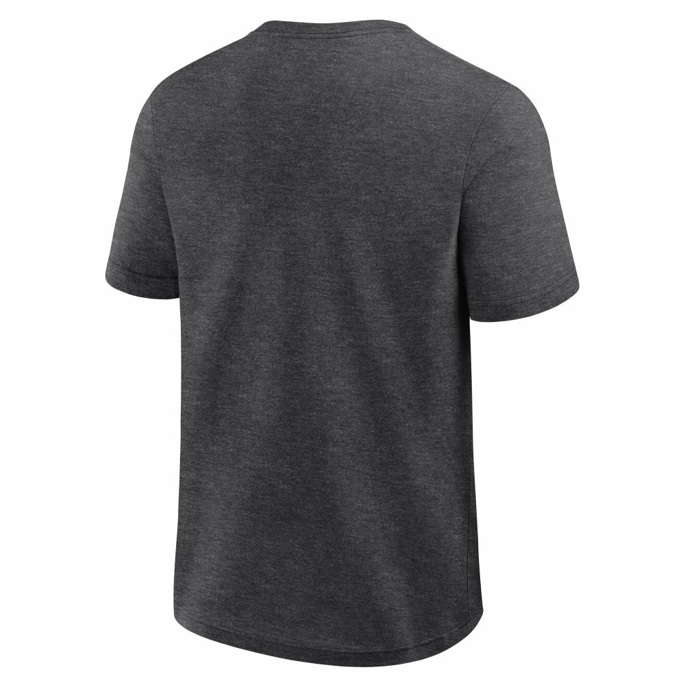 Cincinnati Reds Logo Athletic Top Notch T-Shirt Heather Charcoal