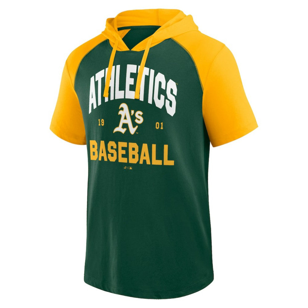 Athletics Logo Athletic Prime Raglan Short Sleeve Hoodie T-Shirt Green