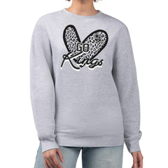Los Angeles Kings G-III 4Her by Carl Banks Women's Animal Print Heart Fleece Pullover Sweatshirt Heather Gray
