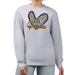 Pittsburgh Penguins G-III 4Her by Carl Banks Women's Animal Print Heart Fleece Pullover Sweatshirt Heather Gray