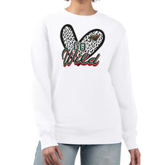 Minnesota Wild G-III 4Her by Carl Banks Women's Animal Print Heart Fleece Pullover Sweatshirt White